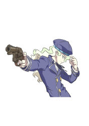 Rule 34 | blonde hair, blue eyes, coat, cosplay, diana cavendish, gun, hat, highres, little witch academia, long hair, persona, persona 4, shirogane naoto (cosplay), weapon