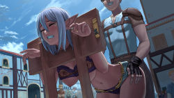 Rule 34 | 00s, 3boys, 3girls, armor, ass grab, bdsm, bent over, bikini, bikini armor, bikini top lift, blue hair, blush, bondage, bound, breasts, bron&#039;s quest, cameo, character request, clenched teeth, closed eyes, clothed sex, clothes lift, crowd, crying, curvy, day, doggystyle, drooling, elf, embarrassed, faceless, faceless male, game cg, hanging breasts, hatsune miku, hetero, highres, huge breasts, humiliation, lasterk, lock, marble syrup, midriff, multiple boys, multiple girls, navel, nipples, no bra, outdoors, padlock, panties, pillory, pointy ears, public indecency, public use, purple panties, rape, restrained, saliva, sex, sex from behind, sex slave, short hair, slave, stationary restraints, stocks, sweat, sweet, tears, teeth, underwear, vaginal, vocaloid, watching