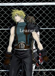 Rule 34 | 1990s (style), against fence, back-to-back, chain-link fence, cloud strife, fence, final fantasy, final fantasy vii, from behind, tifa lockhart