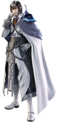 Rule 34 | 10s, 1boy, 3d, black hair, boots, cape, cid raines, final fantasy, final fantasy xiii, full body, gloves, highres, male focus, official art, solo, standing, transparent background