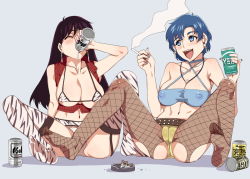 Rule 34 | 1990s (style), 2girls, alcohol, ashtray, beer, beer can, bikini, bishoujo senshi sailor moon, black hair, blue eyes, blue hair, blue nails, blush, breasts, cameltoe, can, cigarette, cleavage, cleft of venus, closed eyes, corruption, cross, drink can, drinking, drunk, earrings, feet, fishnet legwear, fishnets, hino rei, jewelry, large breasts, long hair, micro bikini, mizuno ami, mizuryu kei, multiple girls, nail polish, no bra, open mouth, out of character, pendant, pink nails, pinky out, retro artstyle, revealing clothes, sagging breasts, see-through, shirt, short hair, sitting, smile, smoke, smoking, soles, spread legs, swimsuit, taut clothes, taut shirt, thighhighs, toes