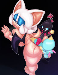 Rule 34 | 2022, against wall, anal, ass, bat wings, breasts, chao (sonic), dripping, ephemilie, erection, eyeshadow, fur, furry, green eyes, group sex, makeup, narrowed eyes, nude, open mouth, penis, precum, rolling eyes, rouge the bat, sega, sex, sinrizuki, size difference, smile, sonic (series), tagme, teeth, tongue, white fur, wings