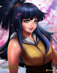 Rule 34 | 10s, 1girl, aerlixir, aged up, artist name, bare arms, bare shoulders, blue eyes, blue hair, blurry, boruto: naruto next generations, breasts, cherry blossoms, depth of field, eyelashes, facial mark, facing viewer, hair ribbon, hair up, happy, high ponytail, highres, hood, hoodie, long hair, looking at viewer, medium breasts, naruto, naruto (series), open mouth, outdoors, parted lips, ponytail, resolution mismatch, ribbon, shirt, sleeveless, sleeveless shirt, smile, solo, source larger, standing, teeth, tree, upper body, uzumaki himawari, very long hair, whisker markings, whisker marks, whiskers, wind, zipper
