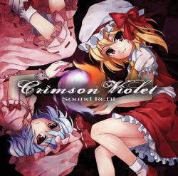 Rule 34 | 2girls, album cover, ascot, bad id, bad pixiv id, blonde hair, blue hair, bow, checkered floor, cover, dress, female focus, flandre scarlet, floor, frenchmaid (made in frenchmaid), frilled skirt, frills, hair ribbon, hat, lowres, miniskirt, multiple girls, on floor, pink dress, pink skirt, red dress, red eyes, red skirt, remilia scarlet, ribbon, rotational symmetry, short hair, siblings, side ponytail, sisters, skirt, socks, symmetry, touhou, upside-down, wrist cuffs, yellow ascot