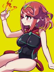 Rule 34 | breasts, highres, large breasts, ma2acworks, pyra (pro swimmer) (xenoblade), pyra (xenoblade), red eyes, red hair, xenoblade chronicles (series), xenoblade chronicles 2
