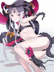 Rule 34 | 1girl, abigail williams (fate), abigail williams (swimsuit foreigner) (fate), abigail williams (swimsuit foreigner) (first ascension) (fate), artist request, ass, bare shoulders, bikini, black bikini, black bow, bow, breasts, collarbone, colored skin, creature, double bun, fate/grand order, fate (series), forehead, hair bun, highres, keyhole, long hair, looking at viewer, lying, micro bikini, multiple bows, on side, open mouth, orange bow, parted bangs, pink eyes, sidelocks, simple background, small breasts, swimsuit, tentacles, thighs, third eye, very long hair, white background, white hair, white skin