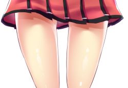 Rule 34 | 10s, 1girl, buta tamako, close-up, copyright request, female focus, from behind, kantai collection, lower body, miniskirt, pleated skirt, red skirt, simple background, skirt, solo, standing, thighs, white background