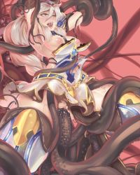 Rule 34 | 10s, 1girl, absurdres, ahegao, animal ears, bdsm, blush, bondage, bound, breasts, consensual tentacles, erune, female pubic hair, gloss (hotglossed), granblue fantasy, grey hair, happy sex, heles, highres, large breasts, long hair, monster, nipples, object insertion, open mouth, pubic hair, puffy nipples, pussy, pussy juice, restrained, saliva, shiny skin, skindentation, slime, smile, solo, spread legs, suspension, sweat, tentacle sex, tentacles, tentacles under clothes, tongue, torn clothes, vaginal, vaginal object insertion, white hair
