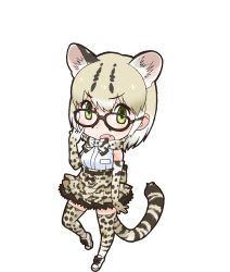 Rule 34 | 1girl, animal costume, animal ear fluff, animal ears, highres, kemono friends, looking at viewer, margay (kemono friends), official art, solo, standing, tachi-e, tail, transparent background, yoshizaki mine