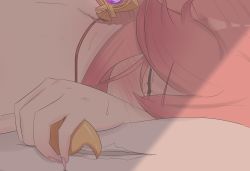 Rule 34 | 1girl, close-up, closed eyes, commentary, fingernails, genshin impact, highres, pink hair, sharp fingernails, solo, swordheists, symbol-only commentary, tagme, yae miko