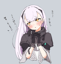 Rule 34 | 1girl, ak-alfa (girls&#039; frontline), black gloves, blush, breasts, citron80citron, earrings, girls&#039; frontline, gloves, holding, jacket, jewelry, long hair, looking away, open mouth, silver hair, solo, yellow eyes