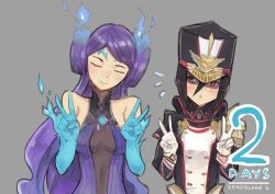 Rule 34 | 2girls, armor, blush, breasts, brighid (xenoblade), collarbone, closed eyes, gloves, hat, long hair, medium breasts, military, morag ladair (xenoblade), multiple girls, nintendo, pauldrons, reverse trap, shadow2810, shoulder armor, simple background, smile, white background, xenoblade chronicles (series), xenoblade chronicles 2, xenoblade chronicles (series), xenoblade chronicles 2