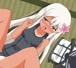 Rule 34 | animated, animated gif, blonde hair, blue eyes, hangaku, implied sex, kantai collection, ro-500 (kancolle), school swimsuit, swimsuit, tagme