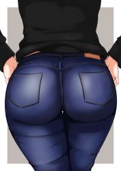 Rule 34 | 1girl, ass, ass focus, black sweater, denim, dokuropg, from behind, head out of frame, highres, huge ass, jeans, lower body, mature female, pants, solo, standing, sweater, thigh gap, thighs, uzaki-chan wa asobitai!, uzaki tsuki, wide hips