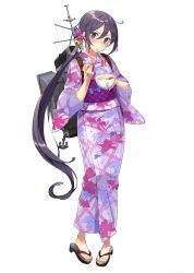 Rule 34 | 10s, 1girl, absurdres, ahoge, akebono (kancolle), anchor, bell, bowl, chopsticks, drew (drew213g), eating, feet, fingernails, flower, food, hair bell, hair between eyes, hair flower, hair ornament, highres, holding, holding bowl, japanese clothes, jingle bell, kantai collection, kimono, leaf print, long hair, looking at viewer, machinery, non-web source, noodles, nyantype, obi, official art, pigeon-toed, ponytail, purple eyes, purple hair, sandals, sash, side ponytail, simple background, smokestack, solo, steam, toenails, toes, udon, very long hair, white background, wide sleeves, yukata