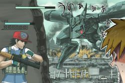 Rule 34 | 2boys, ash ketchum, blue oak, child, creatures (company), crossover, epic, fingerless gloves, fire, game freak, gary oak, gen 1 pokemon, gloves, hat, heads-up display, health bar, hiding, male focus, man-portable anti-tank systems, mecha, metal gear (series), metal gear ray, metal gear solid, multiple boys, nintendo, non-humanoid robot, open mouth, parody, pikachu, pokemon, pokemon (anime), pokemon (creature), pokemon dppt (anime), pouch, robot, rocket launcher, rpg, rpg-7, rpg (weapon), ruins, shaded face, shocked green meme (pixiv), short hair, smoke, surprised, sweat, walker (robot), weapon, what, xiv