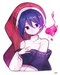 Rule 34 | blob, blue eyes, blue hair, doremy sweet, dream soul, dress, hat, highres, looking at viewer, multicolored clothes, multicolored dress, nightcap, nightgown, one-hour drawing challenge, pom pom (clothes), short hair, solo, soooooook2, touhou