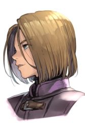 Rule 34 | 1boy, blunt bangs, bob cut, brown hair, dragon quest, dragon quest xi, earrings, hero (dq11), hungry clicker, jewelry, long hair, looking away, male focus, short hair, simple background, smile, solo, square enix, white background