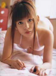 Rule 34 | bed, bikini, bikini top only, breasts, cleavage, nakagawa shoko, photo (medium), swimsuit, tagme