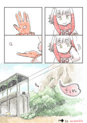 Rule 34 | 10s, :&gt;, blunt bangs, comic, gloves, highres, japanese crested ibis (kemono friends), kemono friends, murakami kou (raye), page number, petals, red gloves, silent comic, yellow eyes