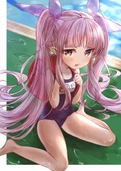 Rule 34 | 1girl, blush, highres, kyoka (princess connect!), misekiss, princess connect!, school swimsuit, swimsuit, tagme, tears, twintails