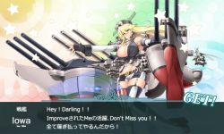 Rule 34 | 10s, 1girl, absurdres, aircraft, asymmetrical legwear, bad id, bad pixiv id, belt buckle, blonde hair, breasts, buckle, cannon, cleavage, colorized, elbow gloves, fake screenshot, fingerless gloves, garter straps, gloves, helicopter, highres, iowa (kancolle), kantai collection, large breasts, long hair, machinery, miniskirt, mismatched legwear, radio antenna, saizu nitou gunsou, sgt.size, skirt, solo, thighhighs, uneven legwear, yellow eyes, zettai ryouiki