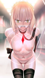 Rule 34 | 1girl, absurdres, angry, arms behind back, artoria pendragon (all), artoria pendragon (fate), bdsm, besmiled, black thighhighs, blush, bondage, bound, breasts, choker, collar, colored pubic hair, command spell, fate/stay night, fate (series), female focus, highres, leash, looking at viewer, navel, nipples, nude, pubic hair, pussy juice, restrained, saber alter, sharp teeth, slave, small breasts, solo, sweat, sweatdrop, tearing up, tears, teeth, thighhighs, yellow eyes