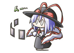 1girl aoblue blush female_focus full_body hat nagae_iku ribbon simple_background solo standing touhou white_background