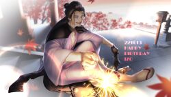 Rule 34 | 1boy, 2022, black cape, black gloves, black hair, cape, character name, full body, gloves, happy birthday, izou (one piece), japanese clothes, kimono, lanetong29, long hair, looking at viewer, male focus, one piece, open clothes, open kimono, open mouth, pink kimono, red lips, sandals, scar, scar across eye, scar on face, sitting, smile, solo, teeth, traditional clothes, yellow eyes
