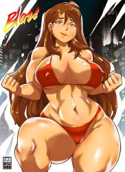 Rule 34 | 1girl, abs, absurdres, bayeuxman, bikini, blaze fielding, cameltoe, cleft of venus, highres, muscular, muscular female, nipples through clothes, sega, source request, streets of rage, swimsuit, tagme