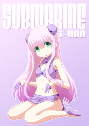 Rule 34 | 10s, adapted costume, aoki hagane no arpeggio, artist request, bad id, bad pixiv id, bun cover, character request, chinese clothes, double bun, gradient background, green eyes, hair bun, highres, i-400 (aoki hagane no arpeggio), kamo 3, long hair, looking at viewer, midriff, miniskirt, open mouth, pink hair, skirt, solo