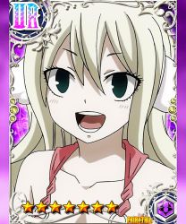 Rule 34 | 1girl, armpits, artist request, bare shoulders, barefoot, beach, blue eyes, collarbone, day, eyelashes, fairy tail, feet, female focus, fingernails, flat chest, hair between eyes, hair ornament, happy, legs, long hair, looking at viewer, mavis vermilion, neck, ocean, official art, one-piece swimsuit, open mouth, pink one-piece swimsuit, shiny clothes, shiny skin, sidelocks, sky, smile, summer, swimsuit, swimsuit skirt, toenails, toes, trading card, upper body, very long hair, wavy hair