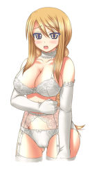 Rule 34 | 1girl, agrias oaks, blonde hair, blush, bra, braid, breasts, cameltoe, elbow gloves, final fantasy, final fantasy tactics, garter belt, gloves, huge breasts, pussy, lace, large breasts, lingerie, long hair, morimoto kiyona, panties, pussy, single braid, solo, thighhighs, underwear, underwear only, yellow eyes