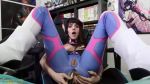 Rule 34 | 1girl, anal, anal object insertion, animated, anus, black hair, blush, bodysuit, cosplay, crotchless, d.va (overwatch), d.va (overwatch) (cosplay), dildo, female masturbation, lana rain, masturbation, object insertion, overwatch, overwatch 1, photo (medium), pussy, sex toy, solo, sound, tagme, thighs, uncensored, video