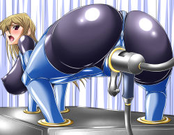 Rule 34 | 1girl, ass, blonde hair, blush, breasts, censored, dildo, female focus, game cg, hajime shindo, highres, huge ass, huge breasts, latex, latex legwear, latex suit, leotard, long hair, looking at viewer, looking back, nipples, no bra, purple eyes, sex toy, shiny clothes, speculum, sweat, tenjouin asuka, vaginal, yu-gi-oh!, yu-gi-oh! gx