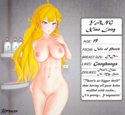 Rule 34 | 1girl, blonde hair, breasts, long hair, nipples, nude, rwby, yang xiao long