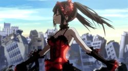 Rule 34 | 10s, 1girl, animated, animated gif, black hair, date a live, female focus, gothic lolita, lolita fashion, long hair, lowres, solo, spinning, tokisaki kurumi, twintails