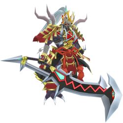 Rule 34 | armor, digimon, full armor, gaioumon, gaioumon itto mode, samurai, spikes, sword, weapon, white hair