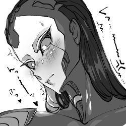 Rule 34 | 1girl, abyuramu yukidaruma, android, animification, apex legends, ash (titanfall 2), blush, collarbone, greyscale, head tilt, highres, looking down, metal skin, monochrome, portrait, science fiction, simulacrum (titanfall), sketch, solo, translation request, white background