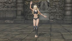 Rule 34 | 1girl, 3d, arm up, armor, armpits, bare shoulders, barefoot, black hairband, bra, breasts, broken armor, building, cleavage, collarbone, corrin (female) (fire emblem), corrin (fire emblem), feet, female focus, fighting pose, fighting stance, fingernails, fire emblem, fire emblem fates, fire emblem warriors, full body, gameplay mechanics, hair between eyes, hair ornament, hairband, holding, holding sword, holding weapon, intelligent systems, legs, legs together, long hair, medium breasts, midriff, multicolored underwear, navel, neck, nintendo, official alternate costume, official underwear, outdoors, pale skin, panties, pointy ears, raised arm, red eyes, ruins, serious, silver hair, solo, standing, sword, thighs, toenails, toes, underwear, underwear only, weapon, yato (fire emblem)