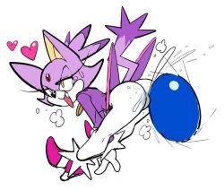 Rule 34 | 1girl, ass, bent over, blaze the cat, bottomless, fang, forehead jewel, heart, heels, jacket, open mouth, ponytail, purple hair, pussy juice, solo, sonic the hedgehog, sonic (series), stained clothes, sweat, tagme, watatanza