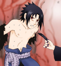 Rule 34 | against wall, black hair, brothers, feathers, incest, lowres, male focus, mutsumix, naruto, naruto (series), nipples, red eyes, rope, topless male, siblings, sweat, tears, torn clothes, trembling, uchiha itachi, uchiha sasuke, yaoi