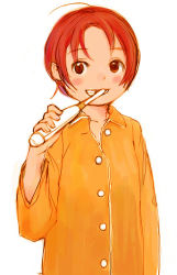 Rule 34 | brushing teeth, ichigo mashimaro, original, pajamas, red hair, sketch, solo, toothbrush, zakka