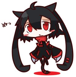 Rule 34 | 1girl, absurdres, ahoge, animal ears, bad id, bad pixiv id, black hair, cat ears, cat tail, claws, highres, nuu (nu-nyu), open mouth, original, red eyes, short hair, solo, tail, tail stand