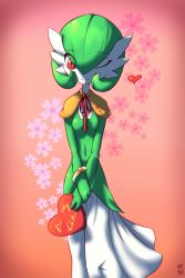 Rule 34 | 1girl, artist name, box, bracelet, breasts, capelet, closed mouth, colored skin, creatures (company), english text, eyes visible through hair, female focus, flower, game freak, gardevoir, gen 3 pokemon, green hair, green skin, hair between eyes, happy, heart-shaped box, highres, holding, jewelry, junjie-oyan, looking at viewer, mega pokemon, mega stone, multicolored skin, navel, neck ribbon, nintendo, one eye closed, orange capelet, own hands together, pink flower, pokemon, pokemon (creature), red background, red eyes, red flower, red ribbon, ribbon, short hair, signature, small breasts, smile, solo, standing, two-tone skin, v arms, valentine, white skin, wink
