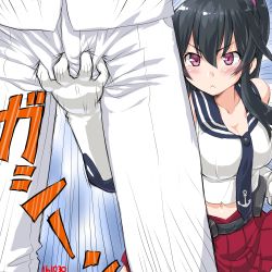Rule 34 | &gt;:&lt;, 10s, 1boy, 1girl, :&lt;, admiral (kancolle), anchor symbol, bad id, bad pixiv id, ball busting, bare shoulders, bdsm, belt, between breasts, black hair, black necktie, blush, breasts, cbt, cleavage, closed mouth, commentary request, crotch grab, crotch kick, dd (ijigendd), gloves, hair between eyes, kantai collection, kneeling, medium breasts, midriff, military, military uniform, miniskirt, necktie, necktie between breasts, out of frame, outside border, pleated skirt, purple eyes, red skirt, school uniform, serious, shirt, skirt, sleeveless, sleeveless shirt, testicle grab, uniform, v-shaped eyebrows, white gloves, yahagi (kancolle)