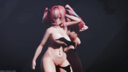 Rule 34 | 1girl, 3d, animated, artist request, ass, ass focus, ass shake, azur lane, bouncing ass, bouncing breasts, breasts, bremerton (azur lane), cleavage, curvy, dancing, female focus, hair ornament, jacket, jiggle, large breasts, long hair, looking at viewer, multicolored hair, navel, nipples, nude, pink hair, revealing clothes, shiny skin, solo, sound, tagme, video, wide hips
