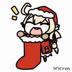 Rule 34 | 1girl, animated, animated gif, christmas stocking, closed eyes, genshin impact, happy, klee (genshin impact), lowres, open mouth, seseren
