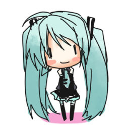 Rule 34 | aqua hair, bad id, bad pixiv id, chibi, detached sleeves, hatsune miku, headset, long hair, lowres, necktie, purinpurin, skirt, smile, solo, thighhighs, twintails, very long hair, vocaloid, | |