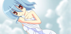 Rule 34 | bath, blue hair, breasts, fog, hayate no gotoku!, red eyes, short hair, suirenji ruka, towel
